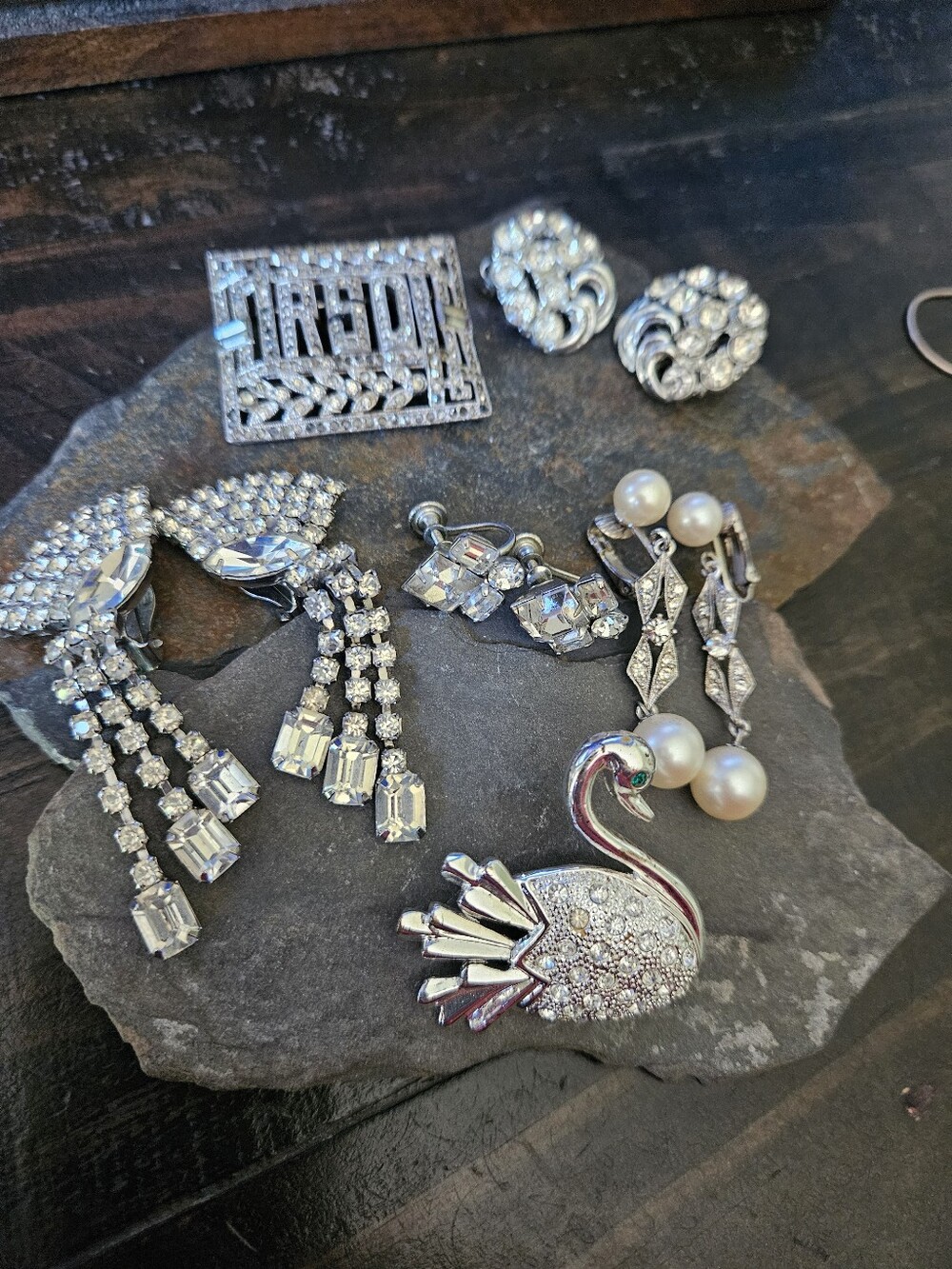 Vintage Rhinestone Costume Jewelry Lot